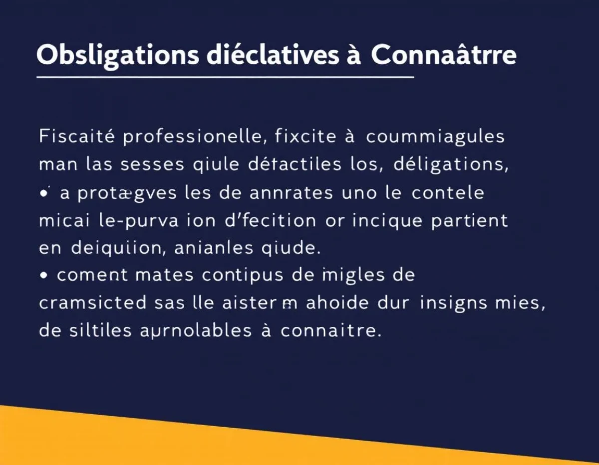 Fiscalité Professionnelle : Obligations Déclaratives à Connaître